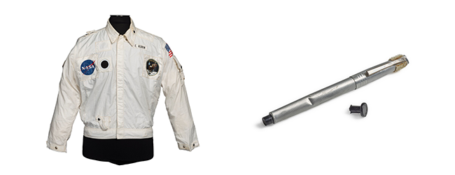 버즈 올드린 우주복과 볼펜