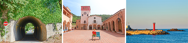 (왼쪽부터) 한벽 터널, 이탈리아 마을 피노키오와 다빈치, 석병1리 전경 / 출처 : 한국관광공사 한국관광콘텐츠랩